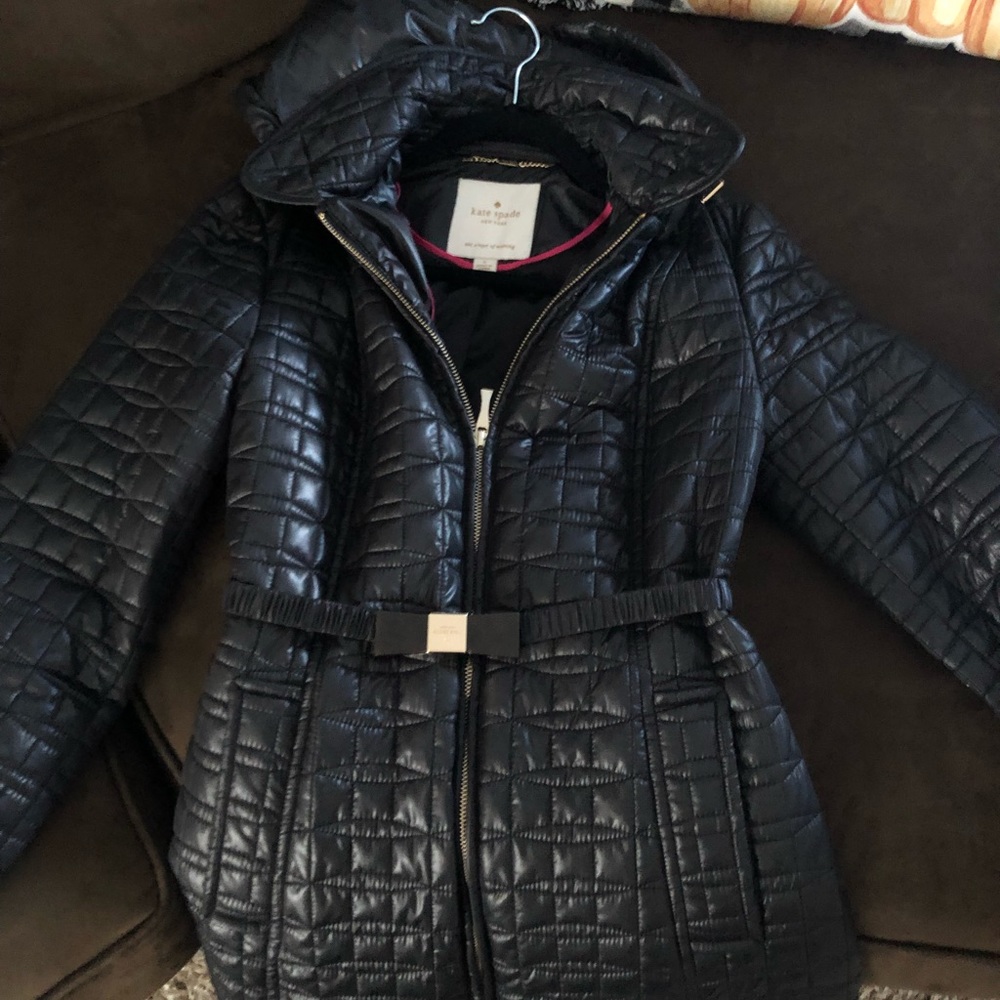 Kate Spade black trench with bow belt